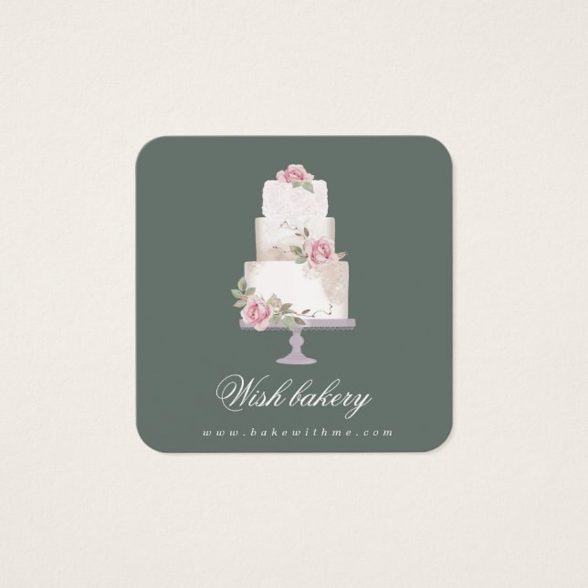 elegant three tier cake bakery profile card (Front)