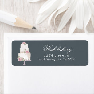 Elegant Three Tier Cake Bakery Return Address Label
