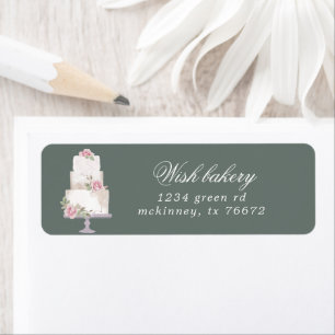 elegant three tier cake bakery return address label