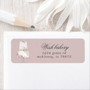 elegant three tier cake bakery return address label