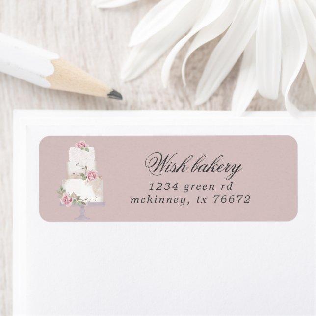 Elegant Three Tier Cake Bakery Return Address Label (Insitu)