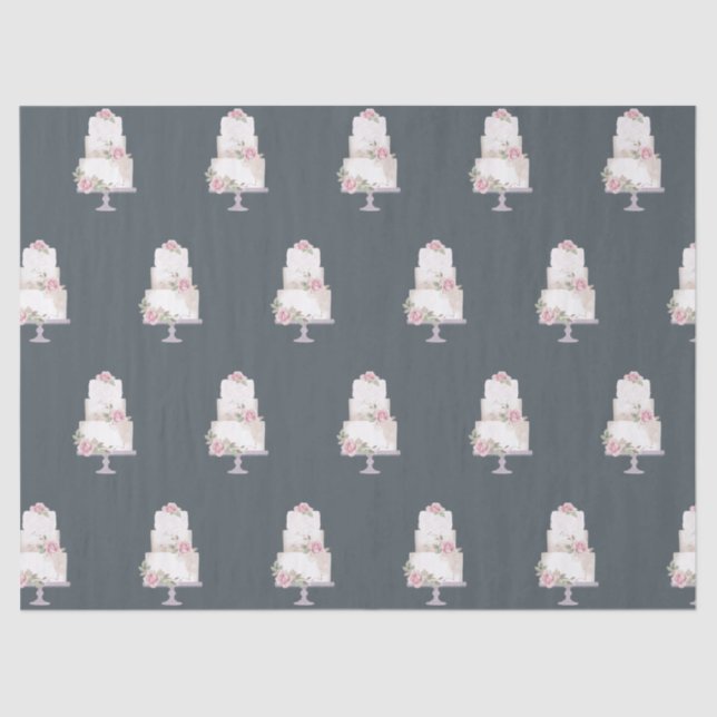 elegant three tier cake bakery tissue paper (Front)