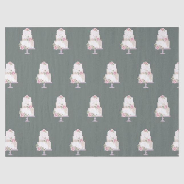 elegant three tier cake bakery tissue paper (Front)