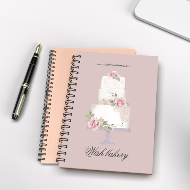 Elegant Three Tier Cake Monogram Bakery Notebook (Creator Uploaded)