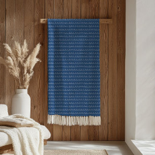 Elegant Throw Blanket Navy and White Waves