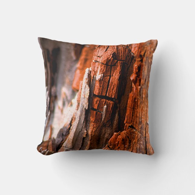 Elegant Throw Pillow - Tree Bark  (Front)