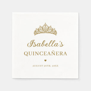 Elegant Tiara Quinceañera Napkin