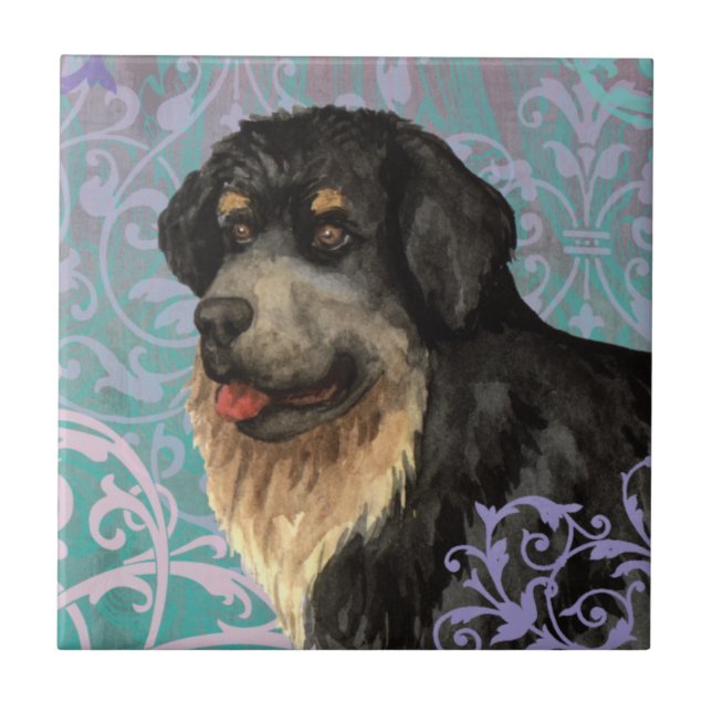 Elegant Tibetan Mastiff Ceramic Tile (Front)