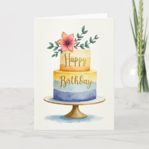 Elegant Tiered Cake Birthday Card