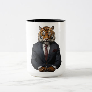 Elegant Tiger in a Suit Mug - A Unique Blend of S