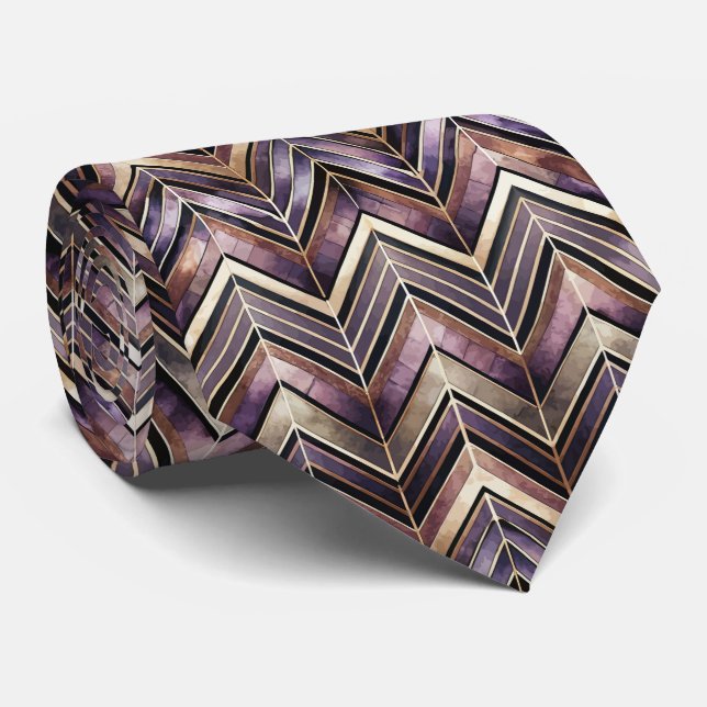 Elegant tiled Art Deco pattern  Tie (Rolled)
