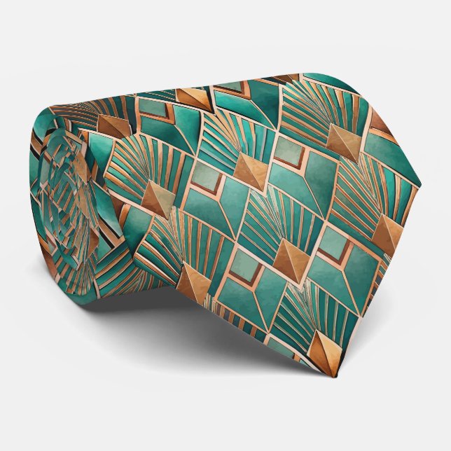Elegant tiled Art Deco pattern  Tie (Rolled)