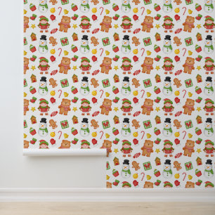 Elegant tiled Christmas mix pattern Wallpaper