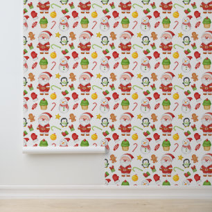 Elegant tiled Christmas mix pattern Wallpaper
