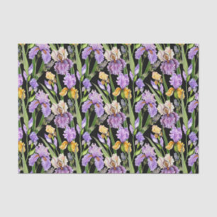 elegant tiled Iris floral pattern  Tissue Paper