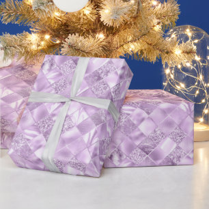 elegant tiled purple pattern Christmas Wrapping Paper
