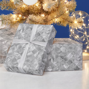 elegant tiled silver pattern Christmas Wrapping Paper