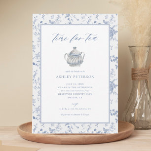 Elegant Time For Tea Bridal Shower Invitation