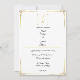 Elegant Timeless Formal Gold Wedding Invitation