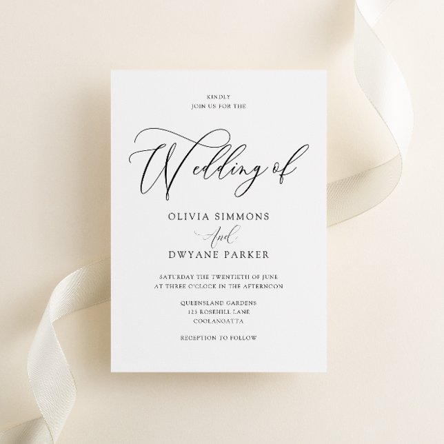 Elegant Timeless Modern Script Wedding Invitation (Creator Uploaded)