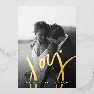 Elegant Timeless Simple JOY GOLD HOLIDAYS PHOTO