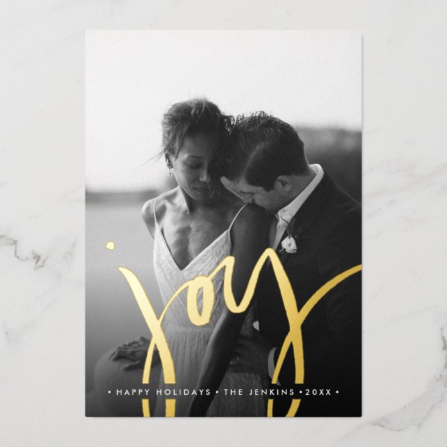 Elegant  Timeless Simple JOY GOLD HOLIDAYS PHOTO  (Front)