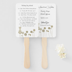Elegant Timeless Soft Gold Floral Minimalism Hand Fan