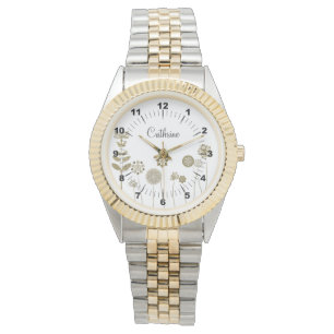 Elegant Timeless Soft Gold Floral Minimalism Watch