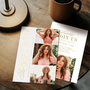 Elegant Timeless Typography 4 Photo Graduation