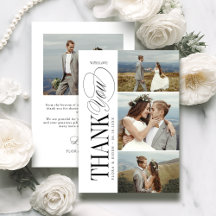 Elegant Timeless Typography 4 Photo Thank You