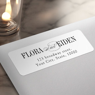 Elegant Timeless Typography Couples Return Address Label