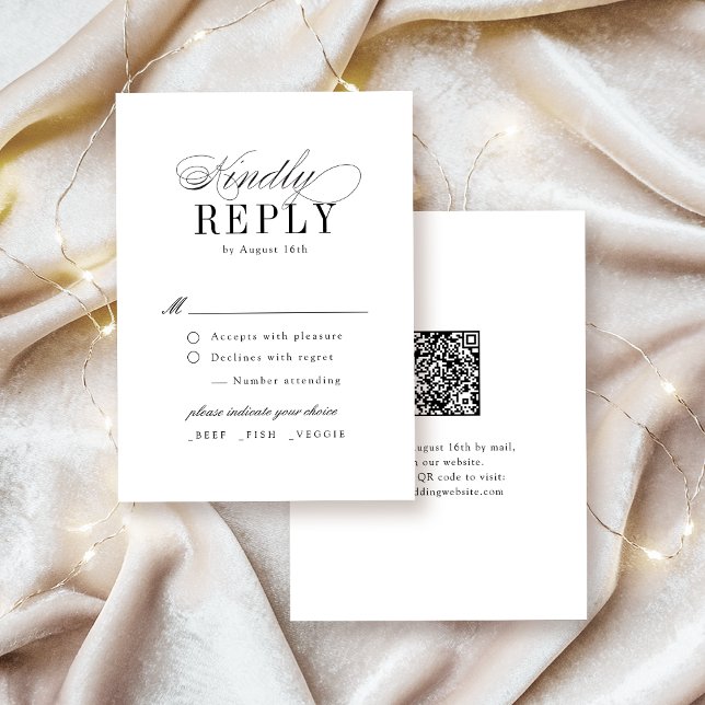 Elegant Timeless Typography Simple Wedding RSVP Card (Elegant Timeless Typography Simple Wedding RSVP Card)