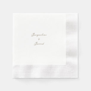 Elegant Timeless Wedding Coined Cocktail Napkin