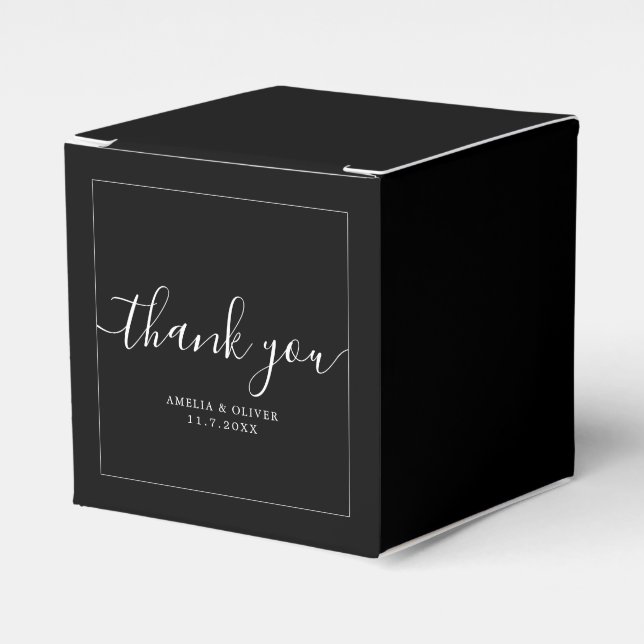 Elegant Timeless Wedding Thank You | Personalized  Favour Box (Front Side)