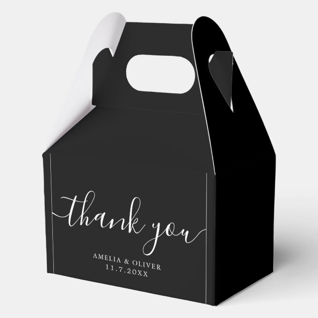 Elegant Timeless Wedding Thank You | Personalized  Favour Box (Front)