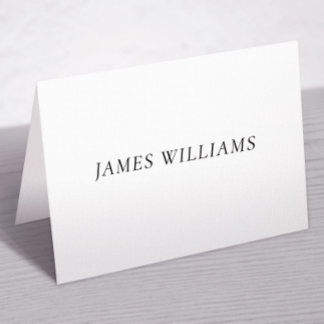 Elegant Timeless White Place Setting Cards