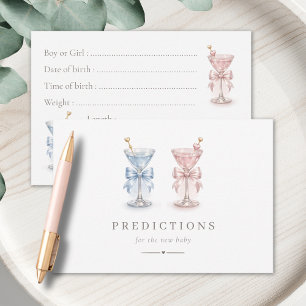 Elegant Tini Gender Reveal Predictions For Baby Thank You Card