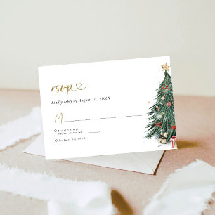Elegant Tis The Season To Be Married Wedding RSVP Card