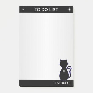 Elegant To Do List & Black Cat Silhouette Post-it Notes