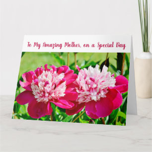 Elegant To My Amazing Mother Infinite Love Peonies Card