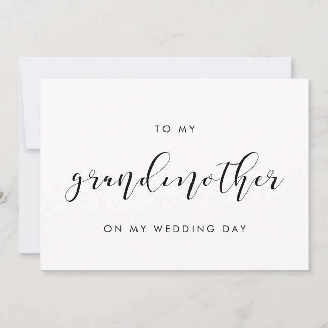 Elegant To my Grandmother on my wedding day card (Front)