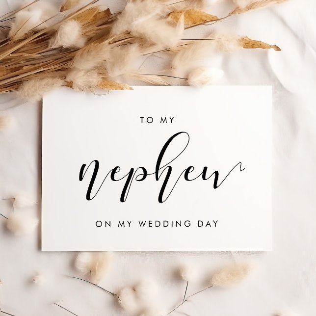 Elegant To my nephew on my wedding day card (Creator Uploaded)