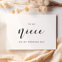 Elegant To my niece on my wedding day card