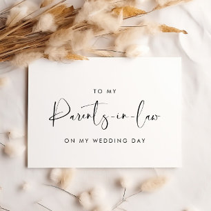 Elegant To my parents in law  wedding day card