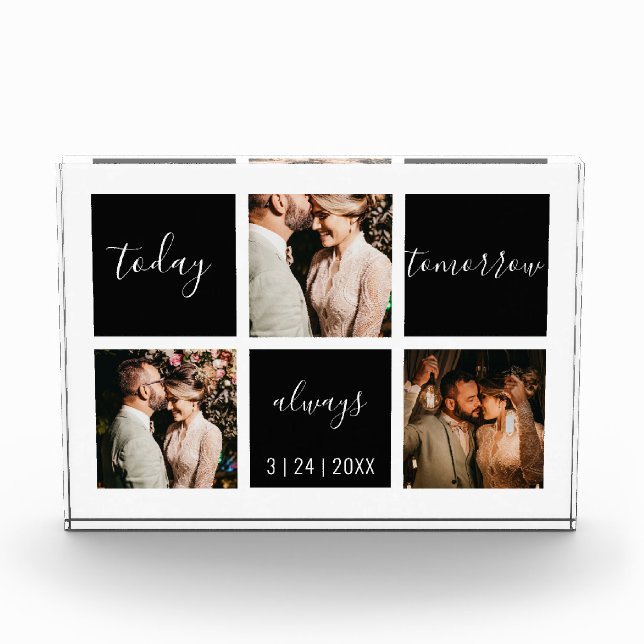 Elegant Today Tomorrow Always 3 Photo Keepsake (Front)