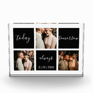Elegant Today Tomorrow Always 3 Photo Keepsake Block