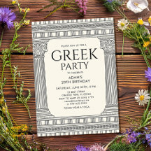 Elegant Toga Party design with temple columns
