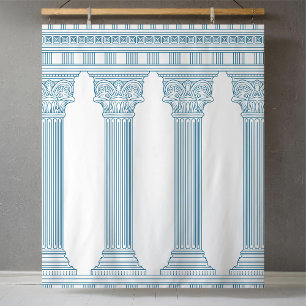Elegant Toga Party with four blue columns Tapestry