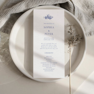 Elegant Toile French Blue Floral Ceremony Program