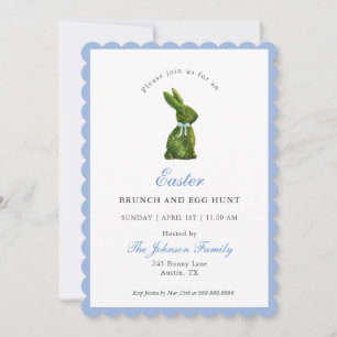 Elegant Topiary Bunny Easter Brunch  Invitation